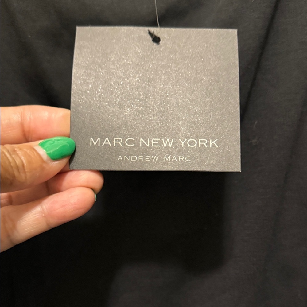 New Marc New York Black Textured Sleeve Blouse - Picture 3 of 11